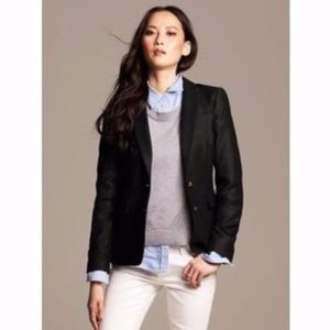 Banana Republic Hacking Jacket Black Wool
